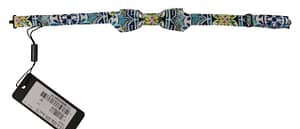 Multicolor majolica print adjustable papillon bow tie