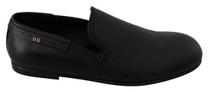 Dolce & Gabbana Black Monogram Logo Classic Loafers Shoes