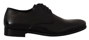 Dolce & gabbana black leather lace up men formal derby shoes