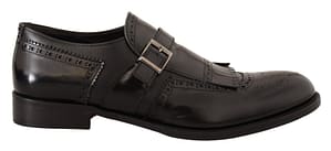 PITTI Black Leather Perforated Formal Men Tassel Slip On Shoes