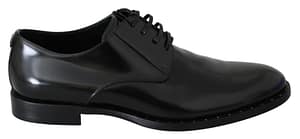 Dolce & Gabbana Black Leather Derby Formal Dress Lace Up Shoes