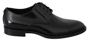 Dolce & Gabbana Black Leather Laceups Dress Formal Shoes