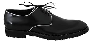 Dolce & Gabbana Black Leather Derby Dress Formal Mens Shoes
