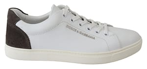 Dolce & Gabbana White Leather Low Top Casual Mens Sneakers Shoes