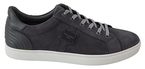 Dolce & Gabbana Gray Suede Leather Mens Low Sneakers Shoes
