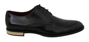 Dolce & Gabbana Black Leather Men Formal Derby Classic Shoes