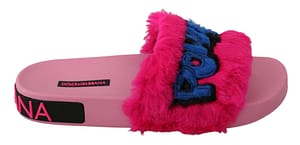 Dolce & Gabbana Pink Beachwear Slides Sandals Shoes
