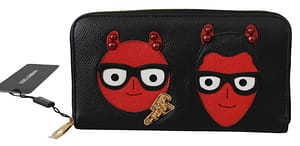 Dolce & Gabbana Black #dgfamily Evil Continental Clutch Leather Wallet