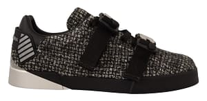 Dolce & Gabbana Black Gray Wool Cotton Mens Casual Sneakers