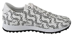 Jimmy Choo Monza White/Black Leather Sneakers
