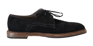Dolce & Gabbana Black Suede Leather Formal Shoes