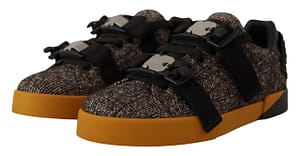 Brown Black Wool Cotton Sneakers Shoes