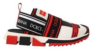 Dolce & gabbana red white black sneakers sorrento sandals
