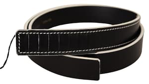 Costume National Black White Leather Fashion Waist Belt