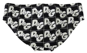 Black D&G Logo Swimwear Nylon Beachwear Briefs
