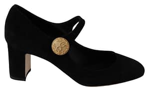 Dolce & Gabbana Black Suede Mary Janes Pumps Heels Shoes