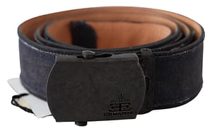 Ermanno Scervino Blue Leather Ratchet Buckle Belt