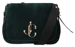 Jimmy Choo Varenne Dark Green/Black Leather Shoulder Bag