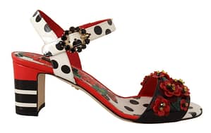 Dolce & Gabbana Multicolor Floral Crystal Sandals Shoes