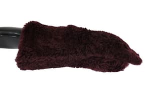 Dolce & Gabbana Bordeaux Leather Shearling Fur Gloves