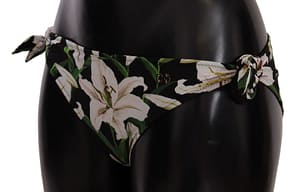 Bikini Bottom Black Lily Print Swimsuit Swimwear