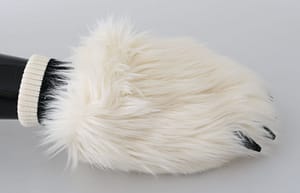 Dolce & Gabbana White Paw Fur Knitted Elastic Wrist Band Gloves