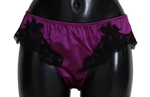 Dolce & Gabbana Bottom Purple Floral Silk Stretch Underwear