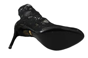 Black Stretch Lace Booties Socks Pumps Shoes