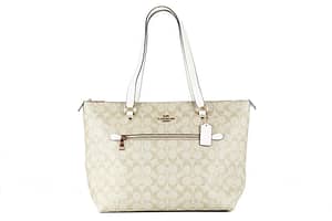 Coach Signature Coated Canvas and Leather Gallery Tote Handbag