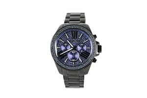 Michael Kors (MK6097) Wren Ladies Black Stainless Steel Dark Blue Glitz Dial Watch