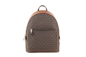 Michael Kors Adina Medium PVC Leather Convertible Backpack Bookbag (Brown Signature)