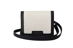 Dolce & Gabbana White Leather Mini Bifold Sling Shoulder Wallet