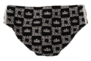 Black DG Logo Beachwear Briefs Nylon Swimwear