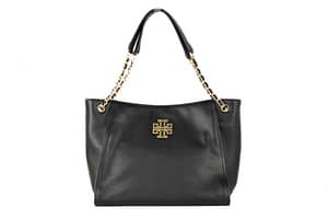 Tory Burch Britten Small Pebbled Leather Slouchy Tote Handbag