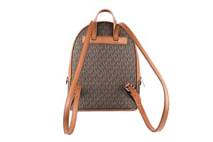 Adina Medium PVC Leather Convertible Backpack Bookbag (Brown Signature)
