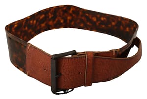 Dark Brown Leather Buckle Waist Belt