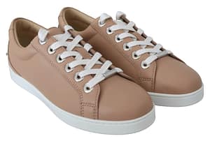 Cash Powder Pink Leather Sneakers