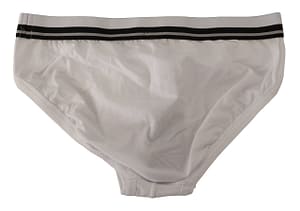 White Stripe Cotton Stretch Midi Brief Underwear