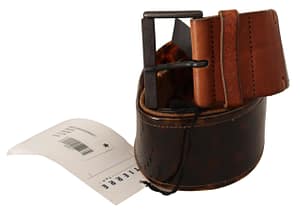 Ermanno Scervino Dark Brown Leather Buckle Waist Belt