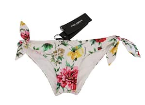 White Floral Swimsuit Bottom Bikini Beachwear