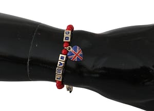Dolce & Gabbana Blue and Red Beaded DG LOVES LONDON Flag Branded Bracelet