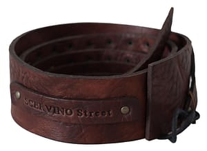 Ermanno Scervino Dark Brown Leather Rope Logo Belt