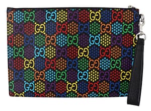 Multicolor GG Leather Psychedelic Clutch Pouch