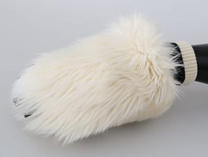 White Paw Fur Knitted Elastic Wrist Band Gloves