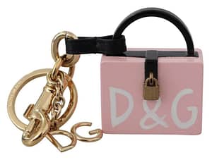 Dolce & Gabbana Gold Metal Charm Mini Bag Keychain Keyring