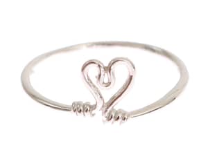 Nialaya Silver Authentic Womens Love Heart Ring