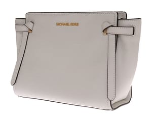 White CASSIE Leather Shoulder Bag