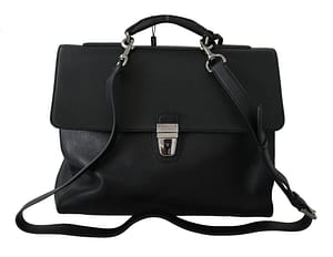 Dolce & Gabbana Black Messenger Shoulder Crossbody Leather Bag