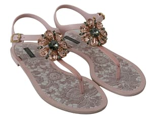 Pink Crystal Sandals Flip Flops Shoes