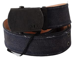 Blue Leather Ratchet Buckle Belt